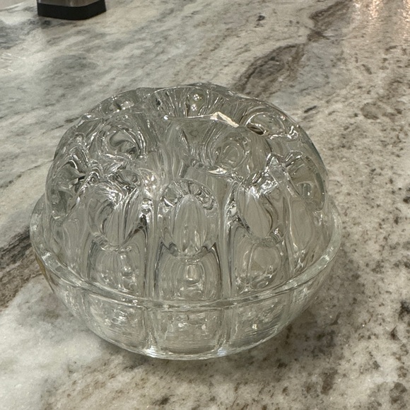 Vintage VMC Clear Glass Floral Frog with Silver Plate Stand Denmark France - Picture 8 of 10